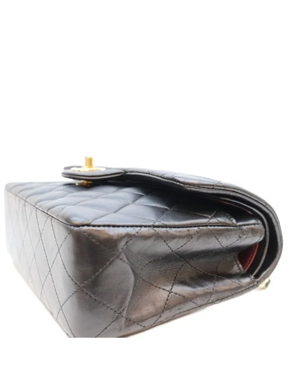 Chanel Black Lambskin Quilted 23 Shoulder Bag